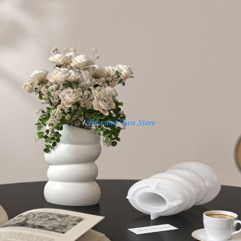 HX6F Silicone Vase Mold Reusable Crafting Moulds Suitable for Resin Art Home Decoration and Present Making CN