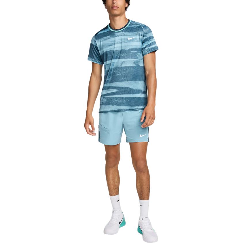 Nike Court Advantage Solid Moisture-Wicking Comfortable Lace-Up Mid-Rise Casual Shorts Men shorts Navy-Blue FD5336-464