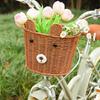 Boys Girls Bicycles Basket Adjustable Plastic Woven Tricycle Basket Bicycles Front Handlebar Basket Easy to Install