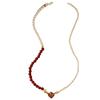 Original new Chinese retro agate necklace asymmetric pearl niche high-end light luxury enamel clavicle chain women
