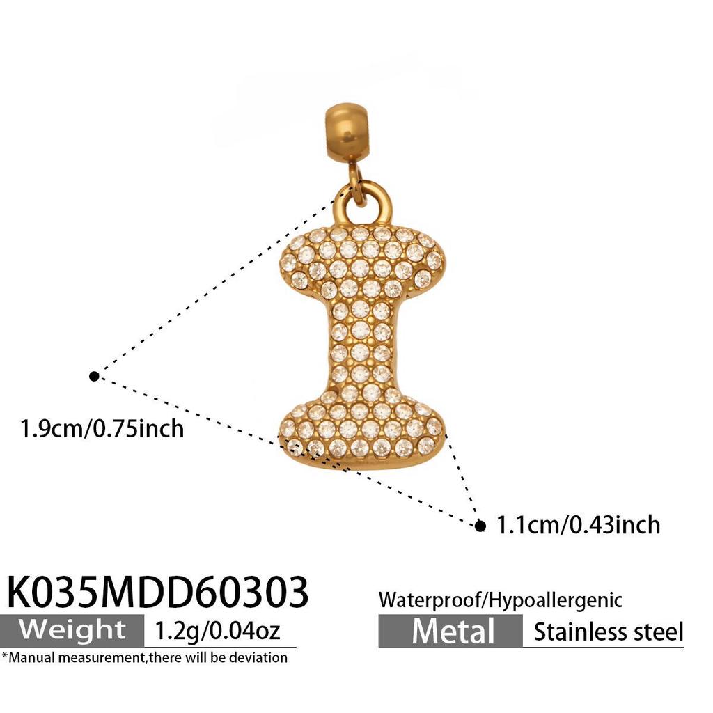 18K Gold-Plated Zircon Alphabet Pendant Necklace – Elegant European & American Style Jewelry