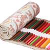 Pencil Roll Holder 36 Slots Canvas Large Capacity  Portable Pencil Wrap for Boys Girls