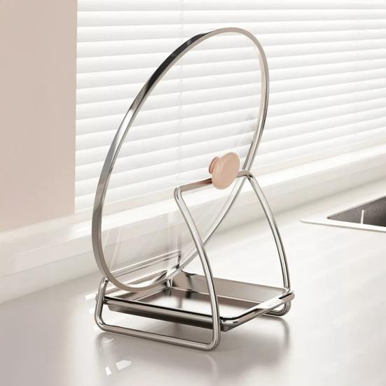 Kitchen Sink Drying Tray 304 Stainless Steel Spoon Rest with Removable Tray, Spatula Cooking Accessory Holder Pot Lid Holder, Sturdy Countertop