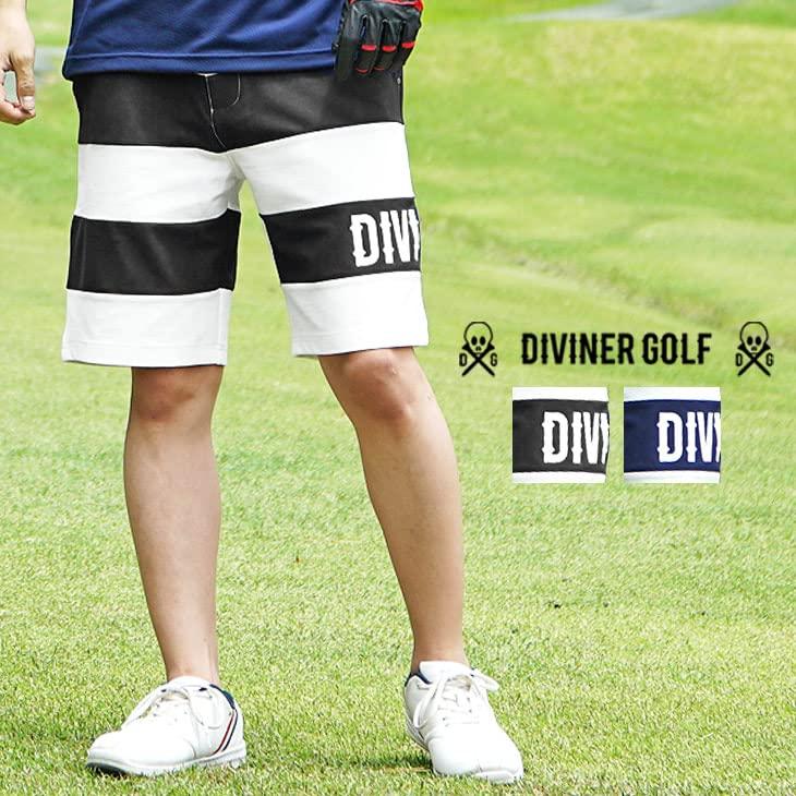 Golf Birder Stretch Above the Belt [DIVINER GOLF] Men's Shorts, Pattern, Sportswear, Material, Knee, Loops, XL, Black/White