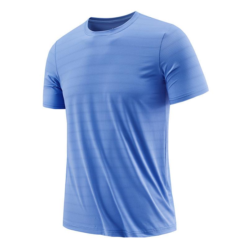 Taglie Forti T-shirt da Uomo a Maniche Corte in Seta Ghiaccio ad Asciugatura Rapida Taglia Ampia Casual Girocollo Mezza Manica