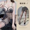 Sexy Pajamas Transparent Mesh Sex Underwear Steel Tray Open Crotch Tease Free Nightdress Sex Suit