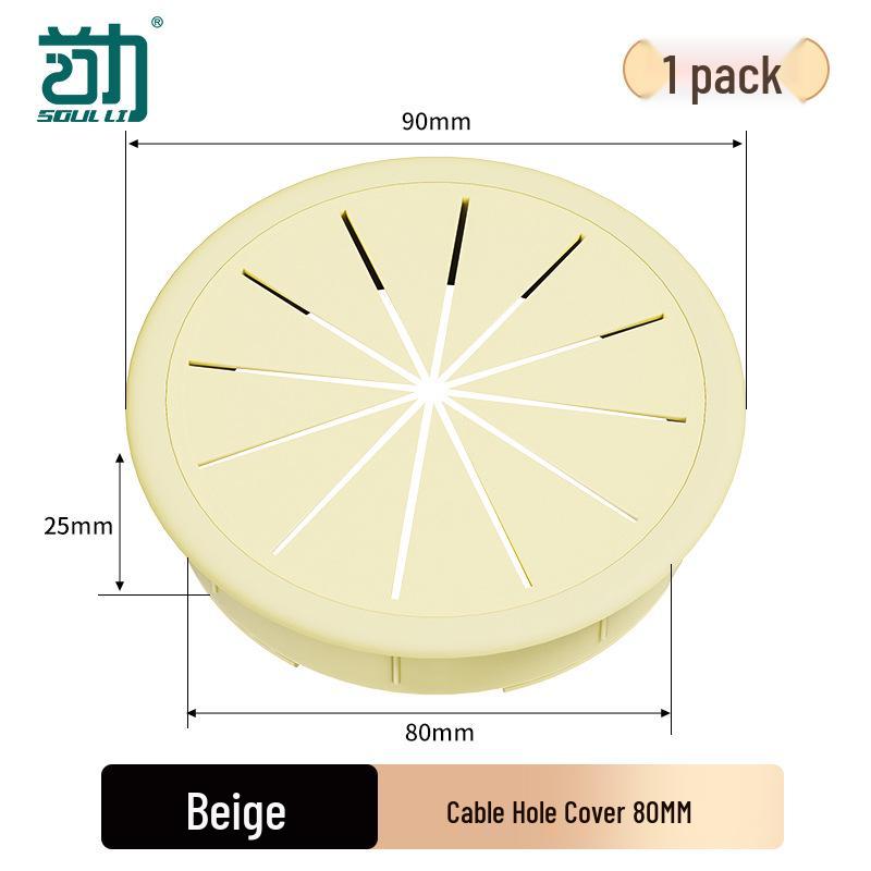 Office Desk Wire Grommet: Decorative Cover for Cable Management (50mm)