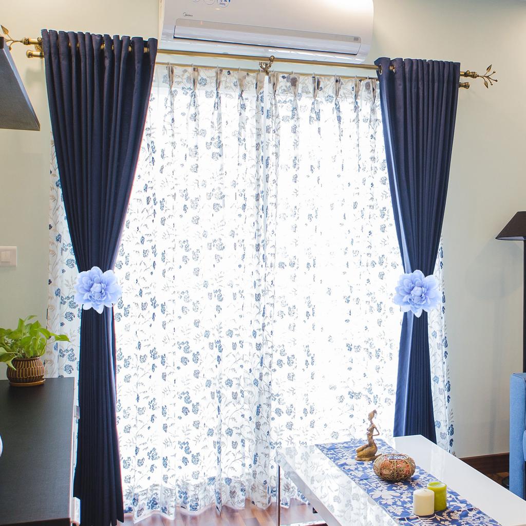 2Pcs Curtain Flower Clips Beautiful Floral Decor Easy To Use No Tools Required for Most Occasions Curtain Flower Buckle