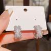 Silver Flash Diamond C-shaped Stud Earrings Light Luxury High-end Niche Exquisite Earrings 1011 New Popular Cold Wind Earrings