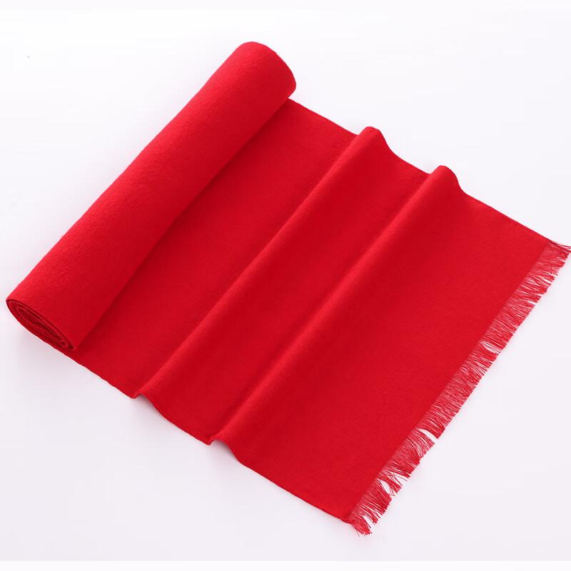YUZHAOLIN Red Scarf Customized Embroidered Logo for Annual Meeting, Chinese Red Women's Winter Red Scarf, Red Wrap
