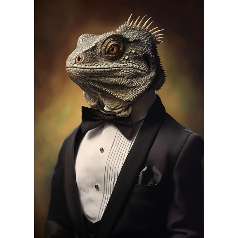 Animale Vintage în Smochinguri Lup Tigru Zebră Urs Iepure Poster Artă Pictură pe Pânză Imprimeuri de Perete Imagine Living Room Decor Acasă