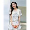 INMAN 2025 Summer Women's Sequin Embroidered Cotton T-Shirt