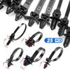 Automotive Nylon Cable Clamps with Hose Fasteners 25pcs Heavy Duty Wire Straps Locking Flanges for Car Engine Pipe Fixing