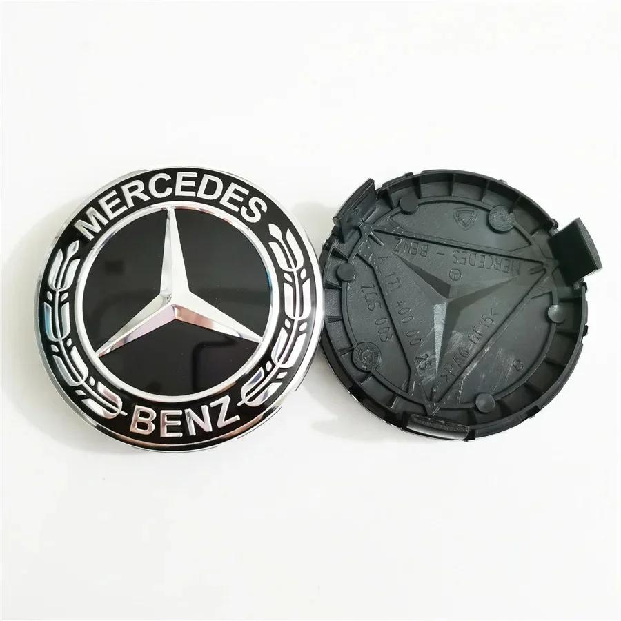Car Sticker 4Pcs 75mm Car Wheel Center Logo Hub Cap For Mercedes Benz W204 C218 A207 C117 CLA CLS E Class W212 S212 X166 W176 W2