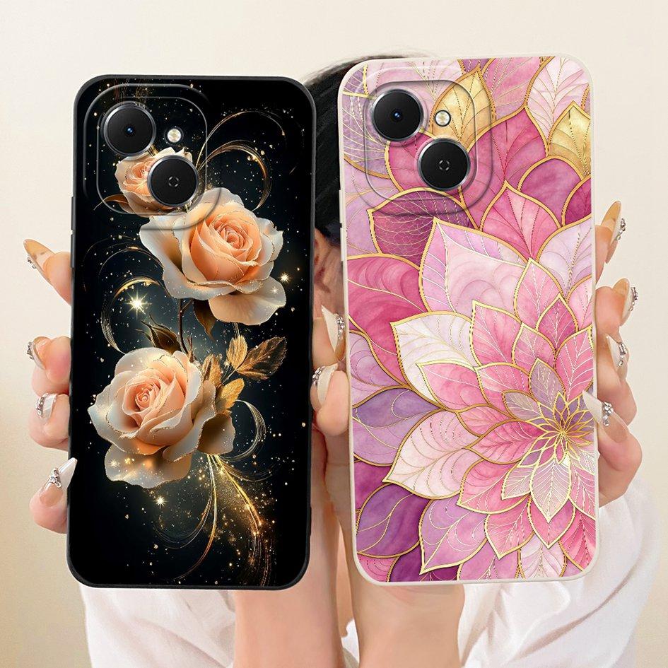 For Tecno Spark 40C Case KM4k Fashion Painted Liquid Silicone Soft TPU Shockproof Cover For Tecno Spark40C Pop 10 Pro Phone Case