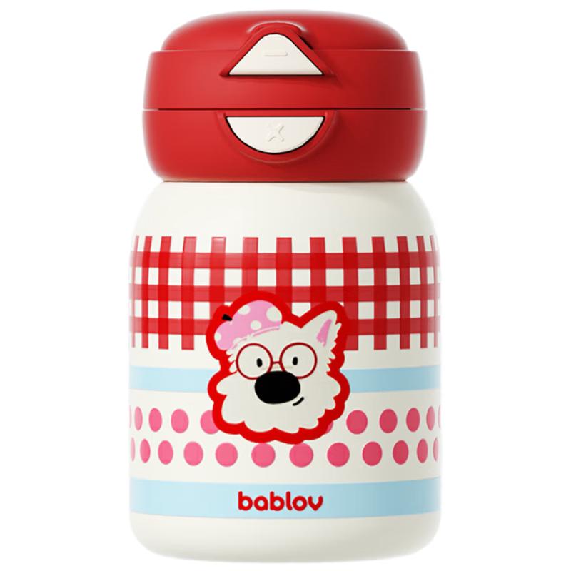 BabloV Cute Girls 350ml Stainless Steel Insulated Water Bottle with Straw 350ml