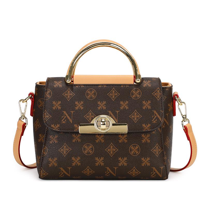 Retro Print Fashion New Women's Bag Korean Style Small Square Bag Ins Simple and Versatile Shoulder Bag Crossbody
