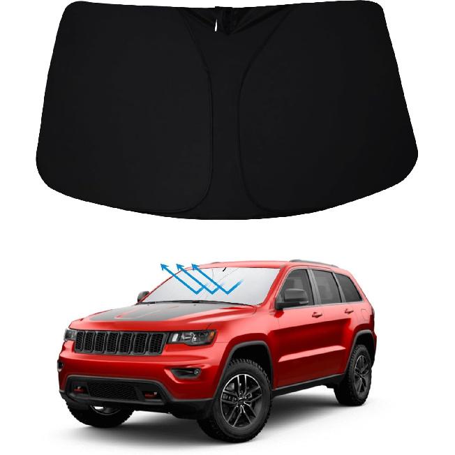Front Windshield Sun Shade Compatible with Grand Jeep Grand Cherokee 2011-