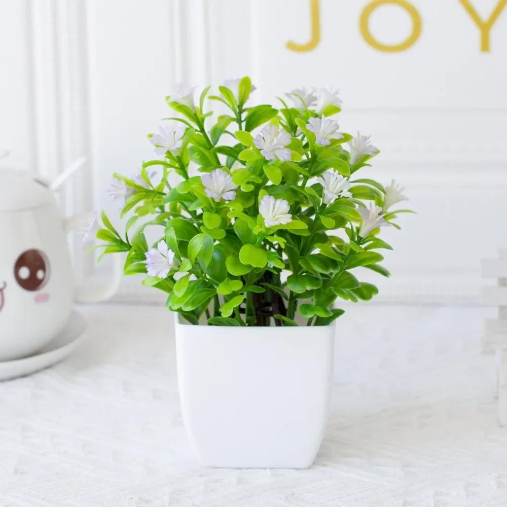 Mini Fake Potted Flowers Bonsai False Plants Artificial Flower Table Decor Simulated Tree Pot Plants Home Garden Decor