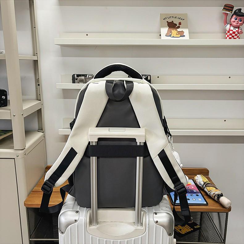 Lulu Japanese Casual Backpack Set: Large Capacity Schoolbag for College, Junior High Students, and Men & Women's Portable Use.