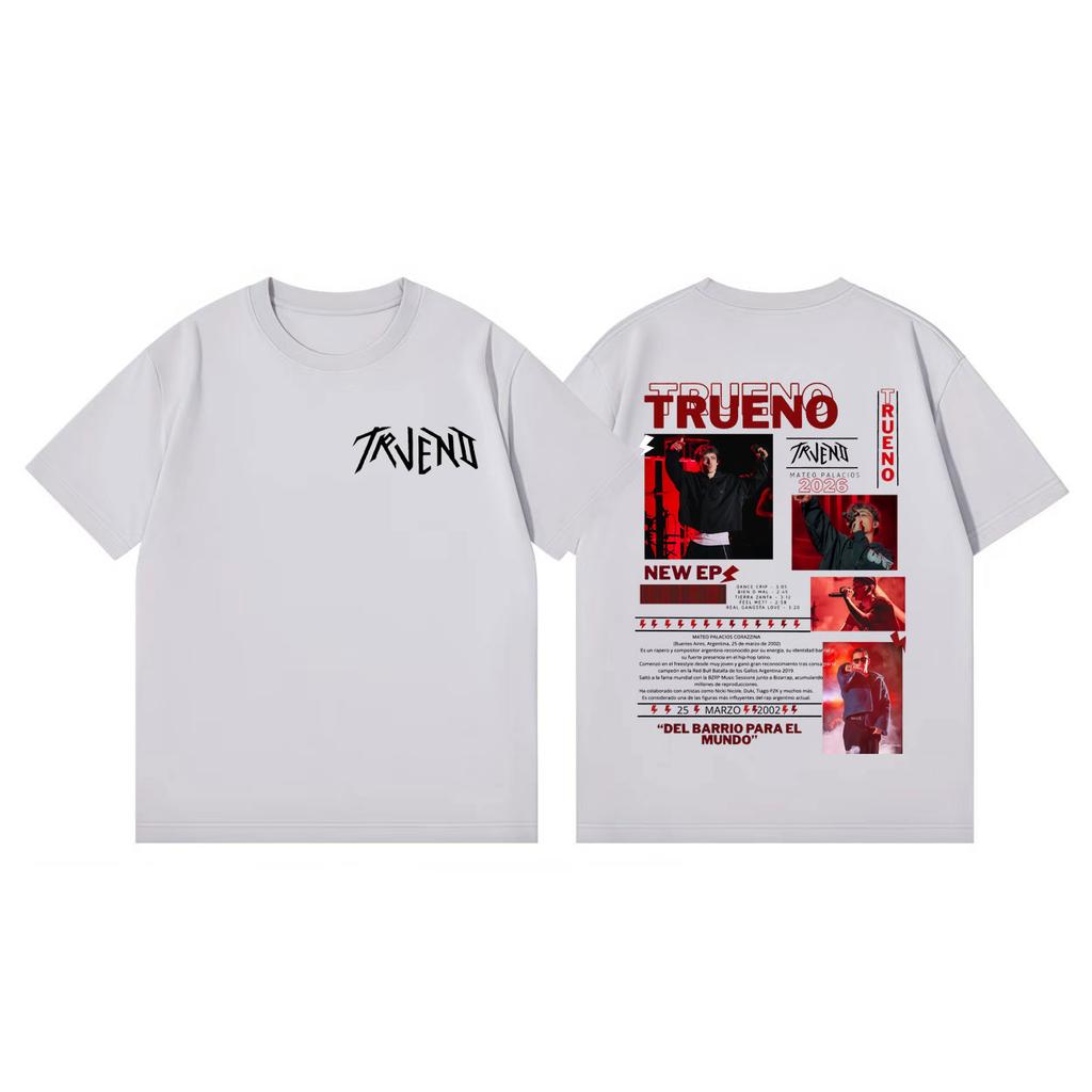 Rapper Trueno Tour 2026 Graphic T Shirts Men Women Hip Hop Vintage Short Sleeve Tshirts Summer Fashion Casual Oversized Tshirt