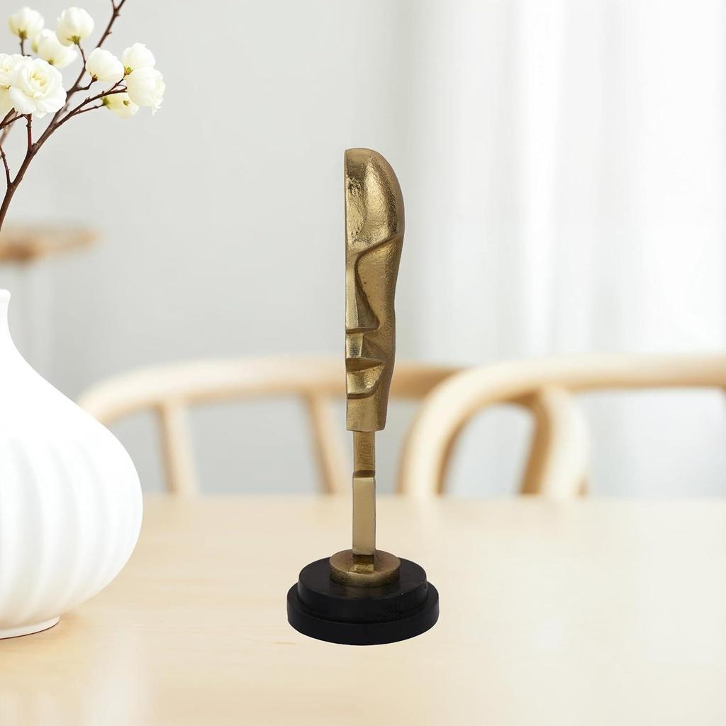 Gold Dazzle Aluminium Handmade Antique Sculpture Table Artifacts Showpiece Items for Home Decor Living Room