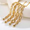 Vnox Stainless Steel Chunky Hollow Chain Bracelet, Women's Gold Plated Stacked Wristband, Statement Jewelry Adjustable Size