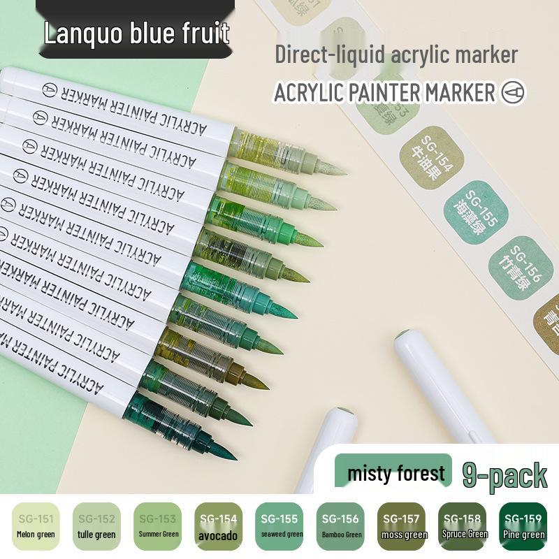 

Bluego Жидкий акриловый маркер с мягким наконечником для наслоения, рисования, граффити, ведения журнала, акварели, непрозрачный, большая емкость