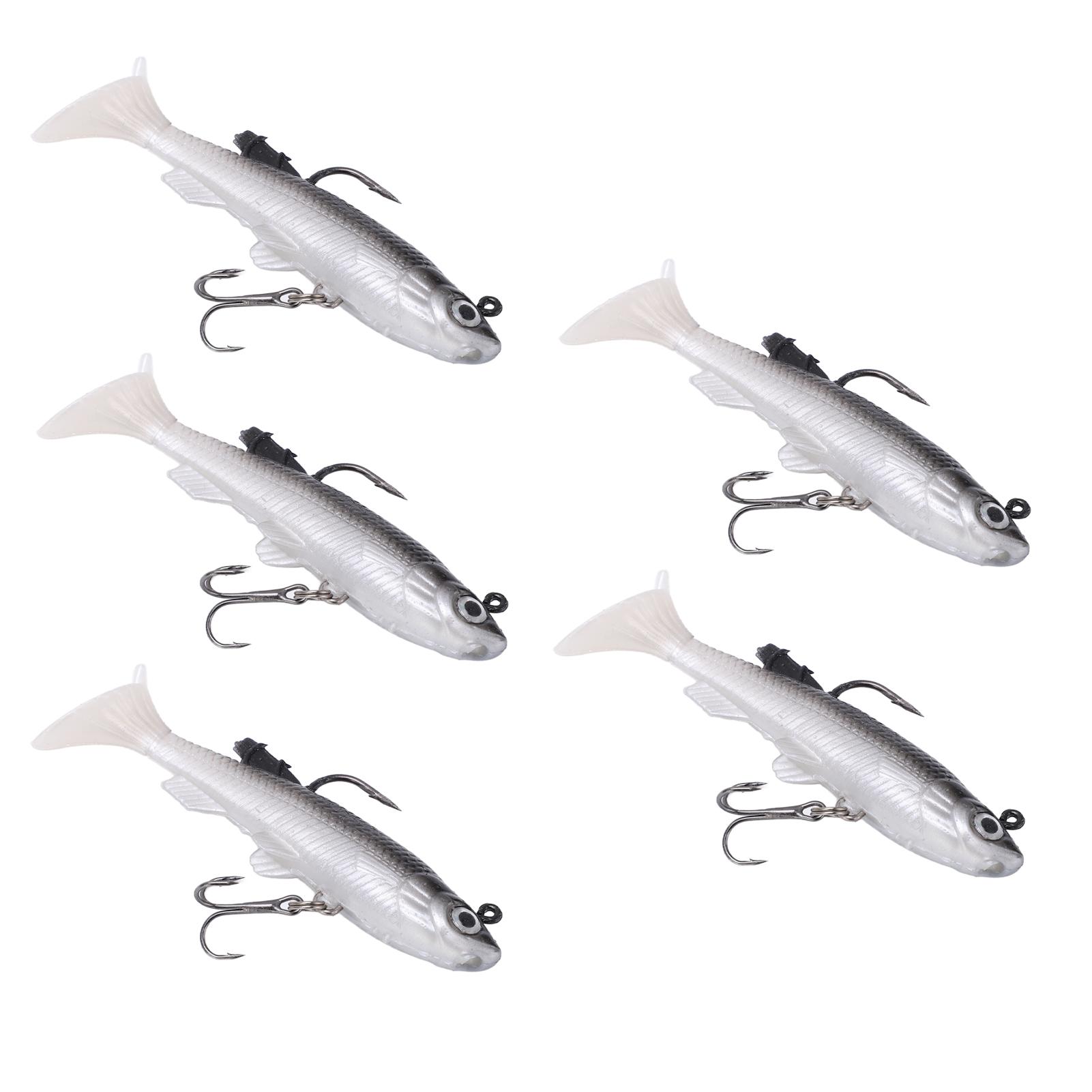 

5 шт. Мягкая приманка тонущая свимбейт Т-образный хвост Мягкая ПВХ приманка на окуня Форелевая приманка для морской и пресной воды