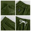 Heren Mode Casual -Kleur Corduroy Korte Broek Met Borduurwerk-, Elastische Tailleband met Trekkoord Korte Broek