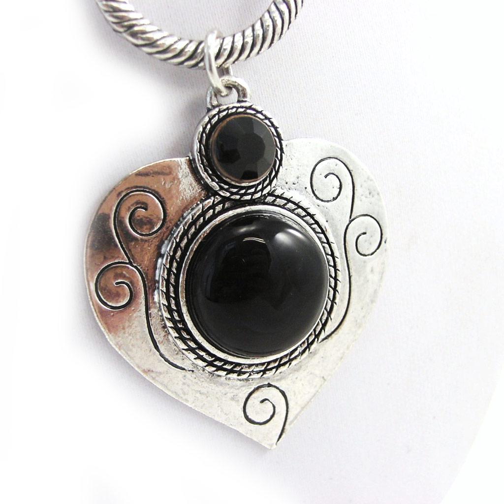 NOA [G5916] - Black 'Love' Designer Necklace