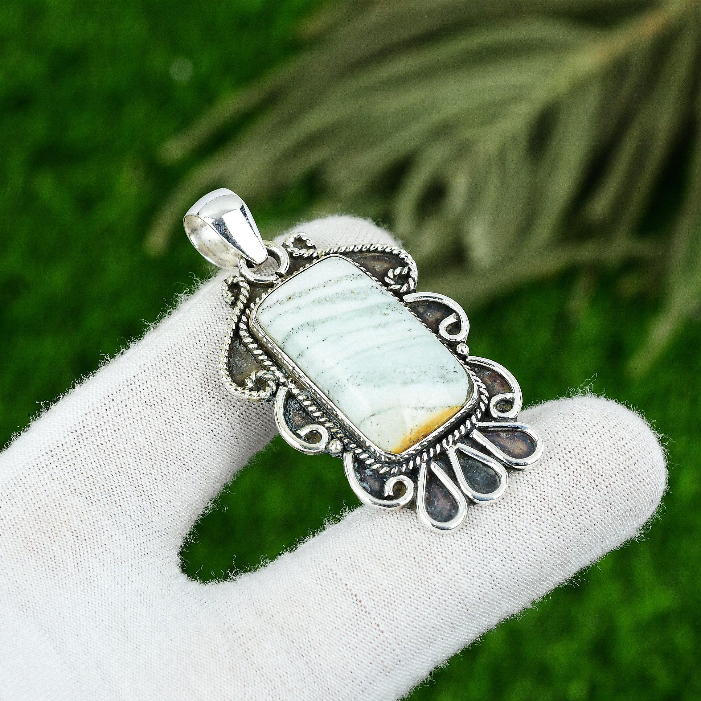 

Daughters Day Sale Sterling Silver Natural Blue Rhodochrosite Pendant Jewelry