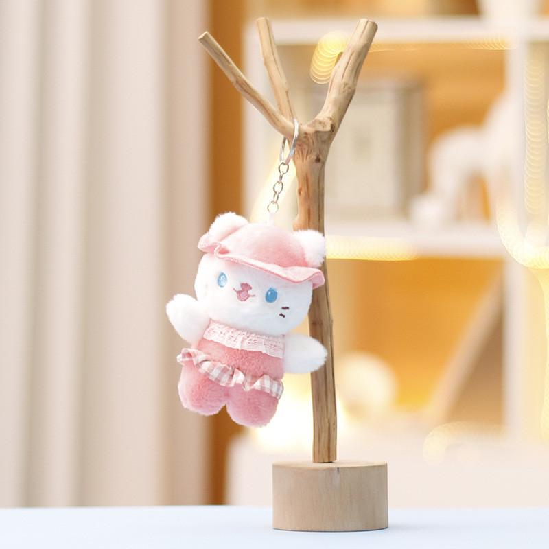 Keychain Cute Pussy Cartoon Girl Backpack Decorative Pendant Plush Doll Gift