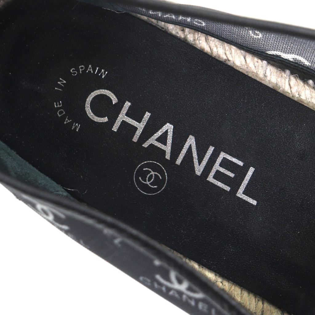 Tolle CHANEL Slipper COCO Mark Mesh Espadrilles schwarzes Mesh Herren 42 G34673 Gebraucht