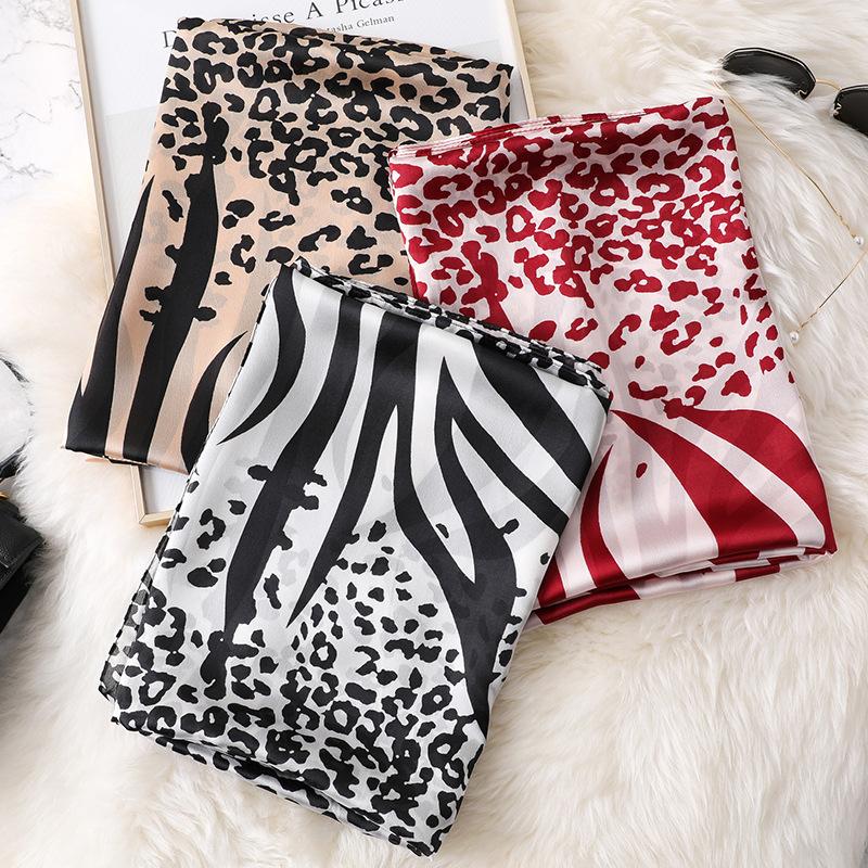 Nieuwe Designer Zijden Sjaal Luipaard Zebra Stippen Foulards Bandana Lange Grote Sjaals Wraps Winter Nek Sjaals Pashmina Hijab