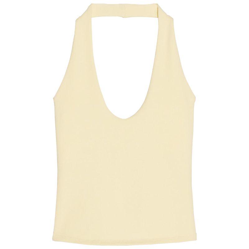 Zaprha 2025 New Sexy Sweet Sexy Open Back Halter Top T-shirt Women Silm Slim Looking 4424308