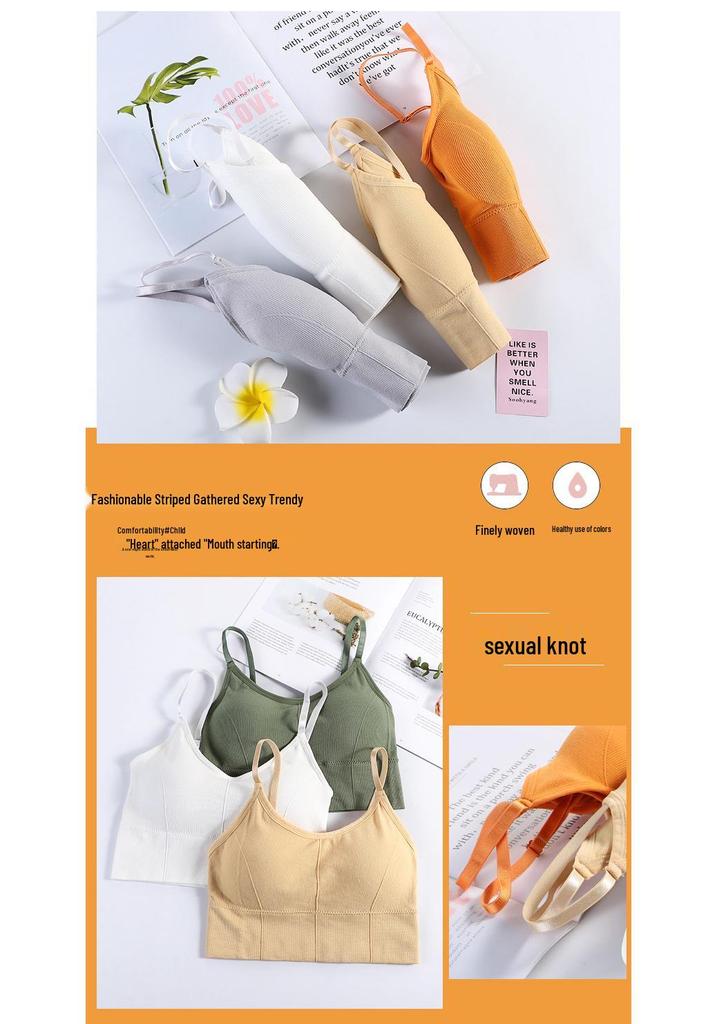 Seamless Ribbed Spaghetti Strap Bustier Vest for Women