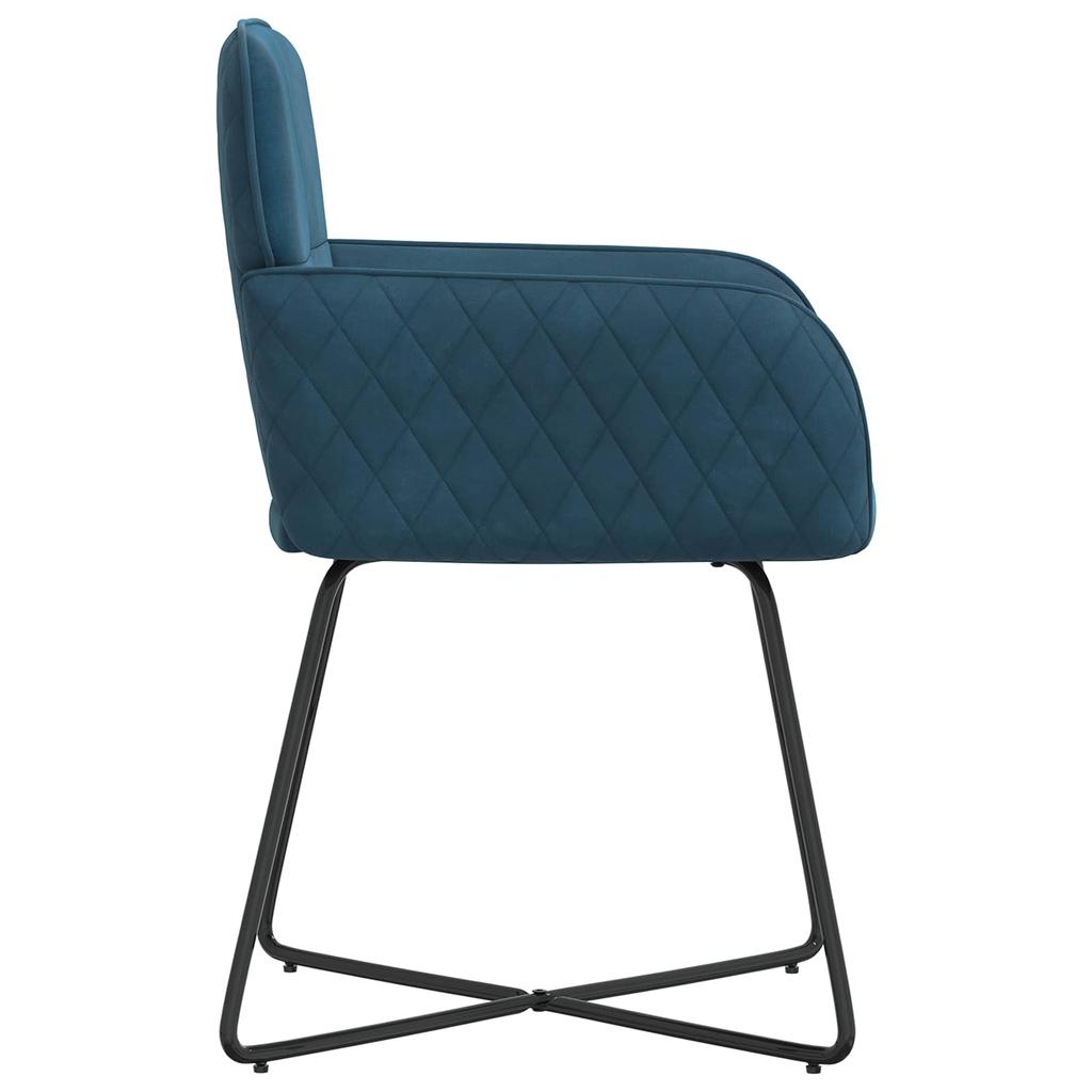 Dining Chairs 2 Pcs Velvet Blue 59 X 56.5 X 86 Cm