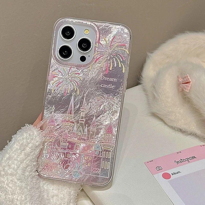 New Castle Fireworks Large Hole Suitable for Apple 16 Mobile Phone Case IPhone 15 Protective Case 14 13 12 Laser Case