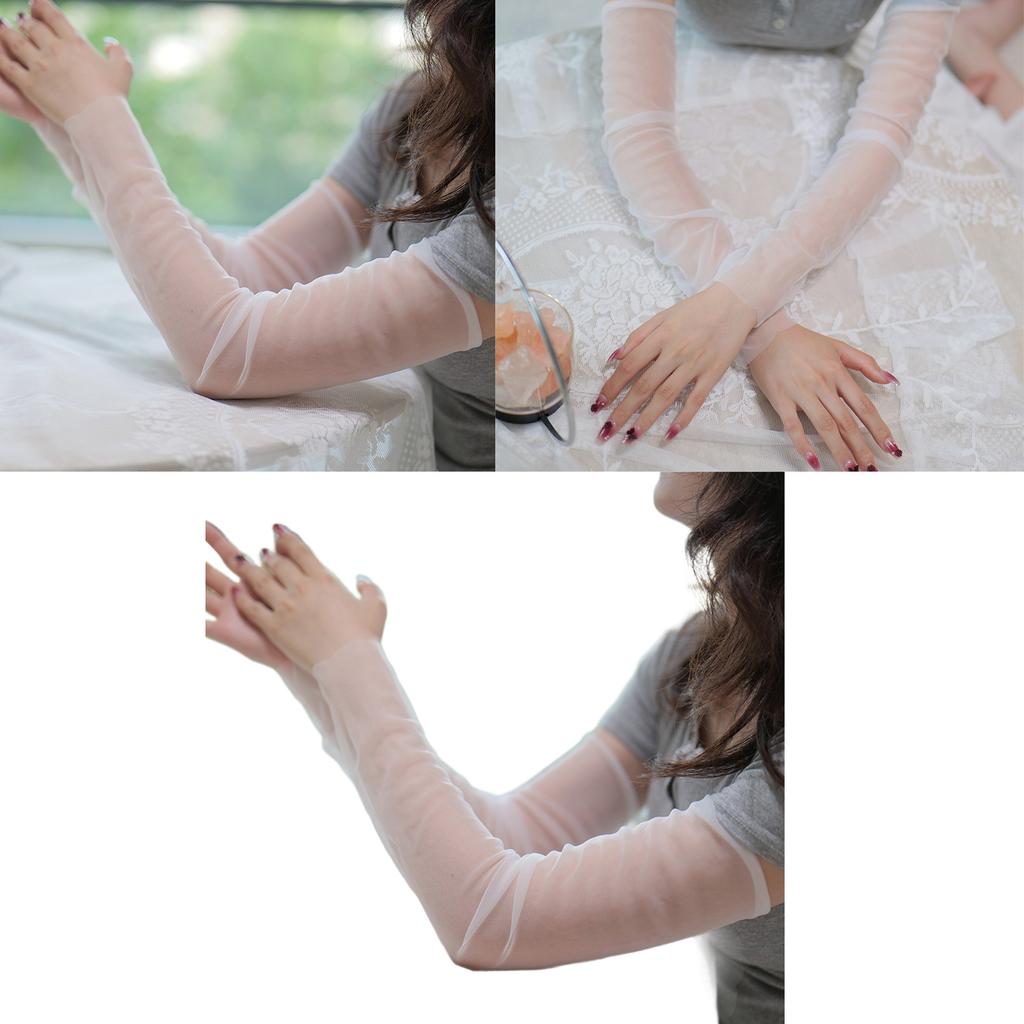 Atmungsaktive Eisseide Armstulpen Sonnenschutz Durchsichtig Transparente Ärmel Sportausrüstung Armbekleidung Für Frauen Teenager Alltagskleidung