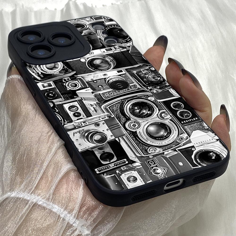 M538 Vintage Camera Boombox Design Angel Eyes Soft Phone Case for iPhone Samsung Galaxy Xiaomi Rdemi Huawei Honor Infinix Realme OPPO All Model Case