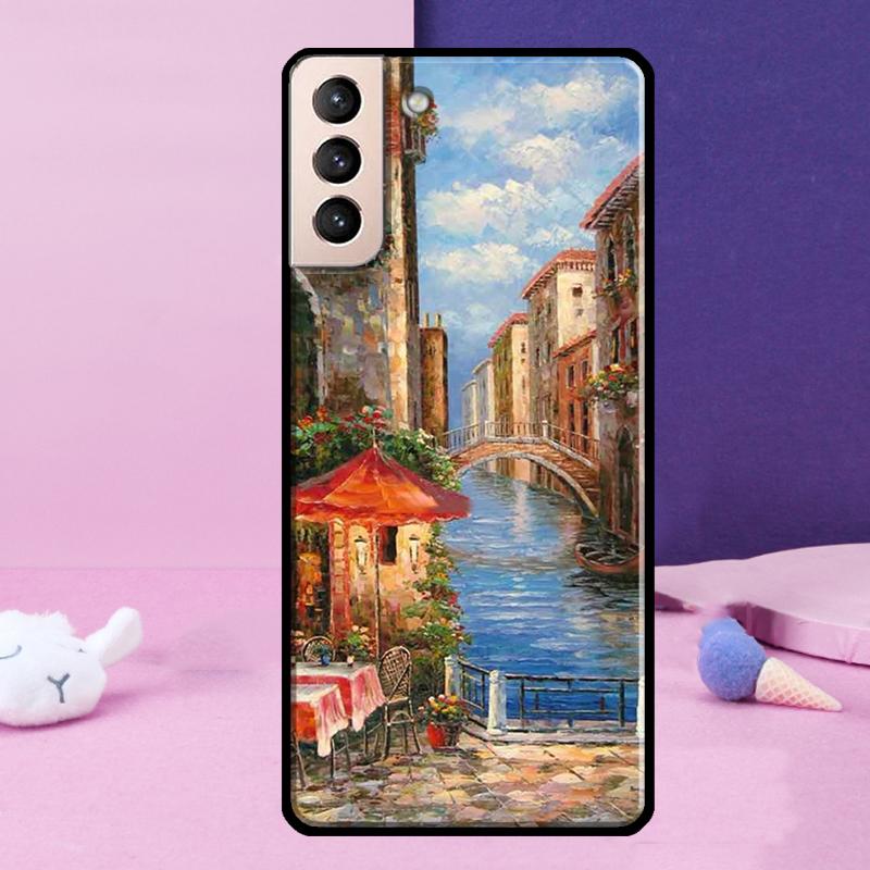 Travel italy Street Venice Phone Case For Samsung Galaxy S25 Ultra S24 S23 Ultra S9 S10 S20 S21 S22 Plus S24 FE Cover