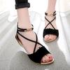 New sandals women's fish mouth flat heel rear zipper hollow root women's sandals