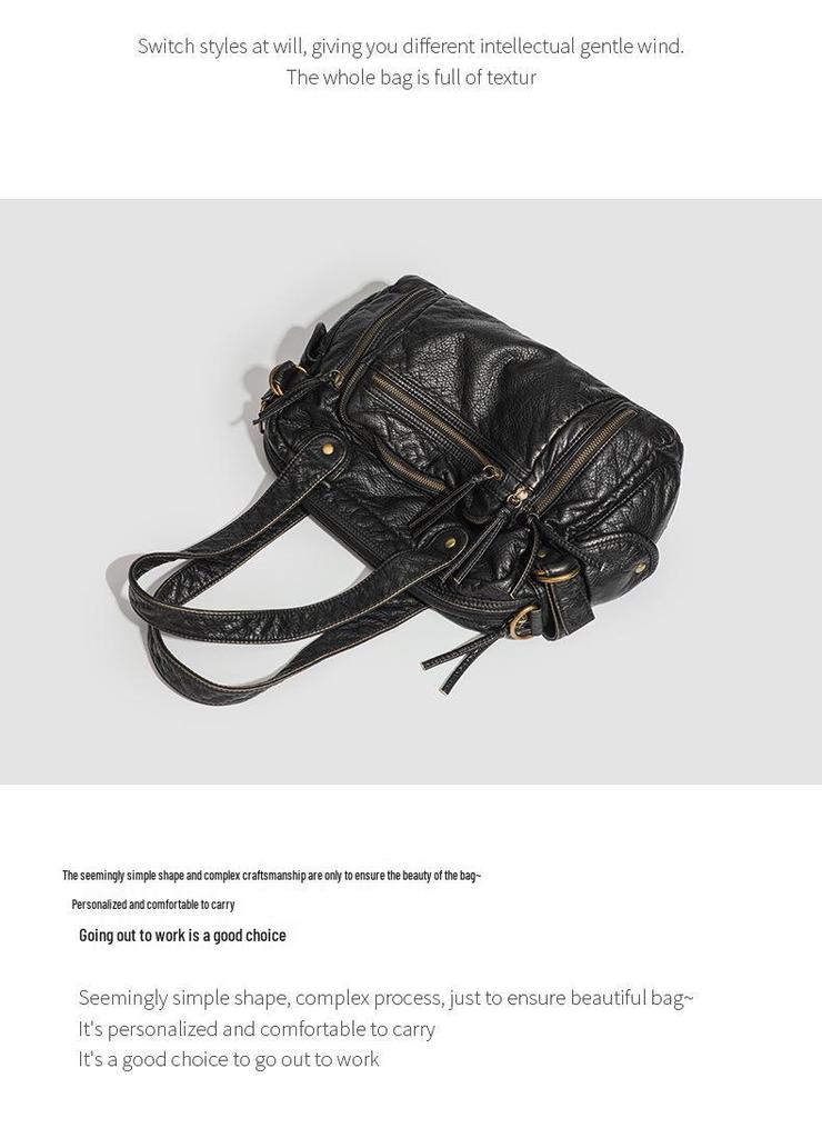 Borsa da Moto Retro Y2K più Venduta: Borsa a Mano di Grande Capacità, Borsa Tote Stile Wasteland, Messenger a Spalla da Donna.