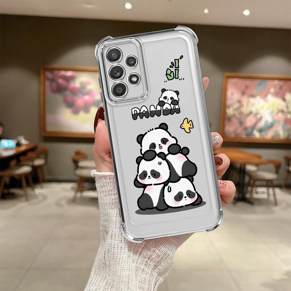 Cartoon Cute Panda Phone Cover Case for Samsung Galaxy A16 A52 A17 A33 A35 A36 A24 A13 A25 A26 A21s A15