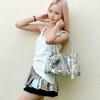 Fashion Sequin Tote Bag Shiny Evening Bag Simple Glitter Shoulder Bag  Travel