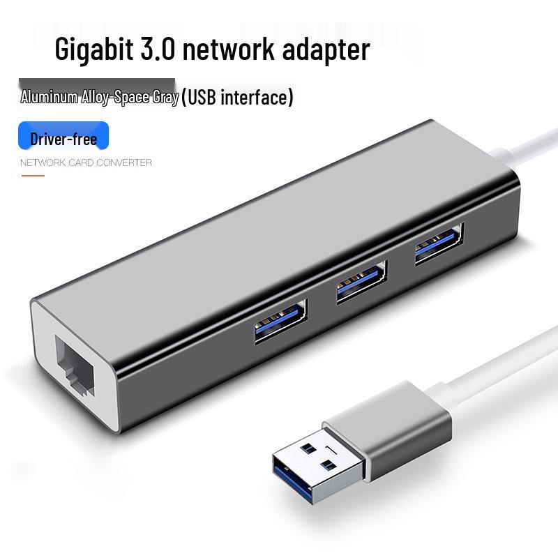 RJ45 Type-C To Ethernet USB 2.0 Hub, Driver-Free 100 Mbps Network Card Converter.