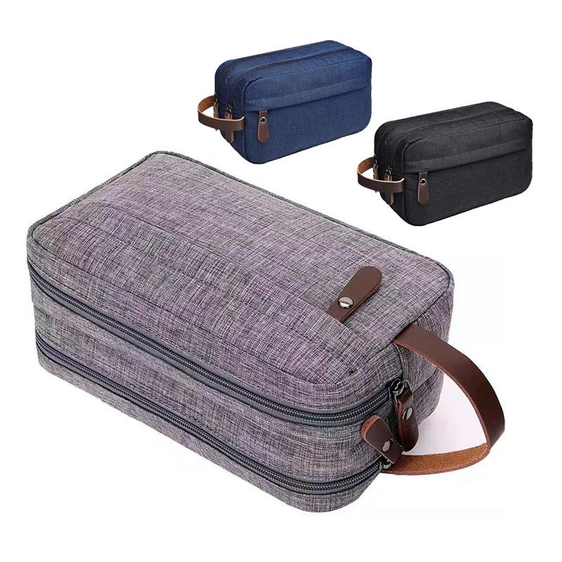 Customizable Men's Travel Toiletry Bag - Waterproof, Large Capacity, Portable Business Style