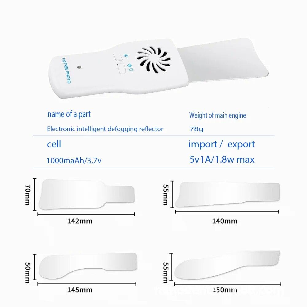 Specchi dentali antiappannamento Fotografia intraorale senza nebbia Specchio in acciaio inossidabile con riflettori ortodontici a luce LED Odontologia