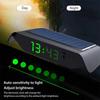 Solar Powered Car Clock Noctilucence Electronic Dashboard Timepiece with Temperature Date Display for Auto Enthusiasts